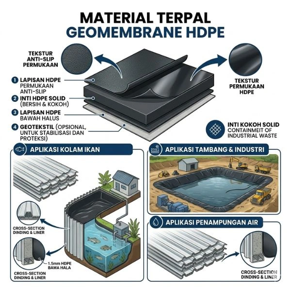 Butuh Terpal Geomembrane HDPE? Hubungi PT. Berkah Tirta Wahana