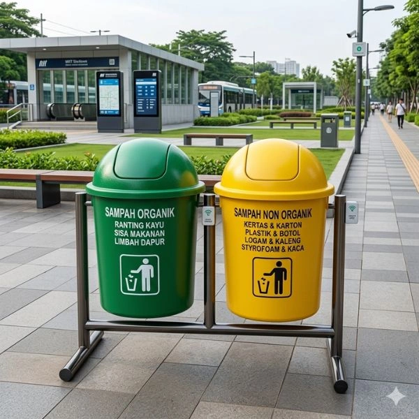 Butuh Tempat Sampah Fiber Gandeng 2 ? Hubungi PT. Berkah Tirta Wahana