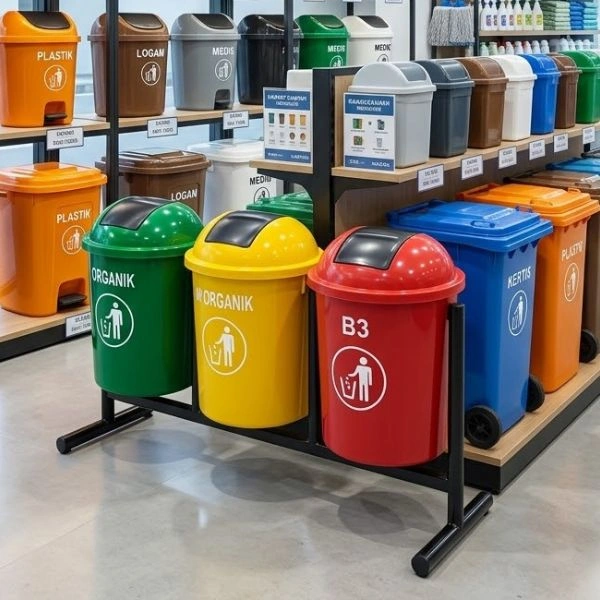 Butuh Tempat Sampah Fiber Gandeng 3 ? Hubungi PT. Berkah Tirta Wahana